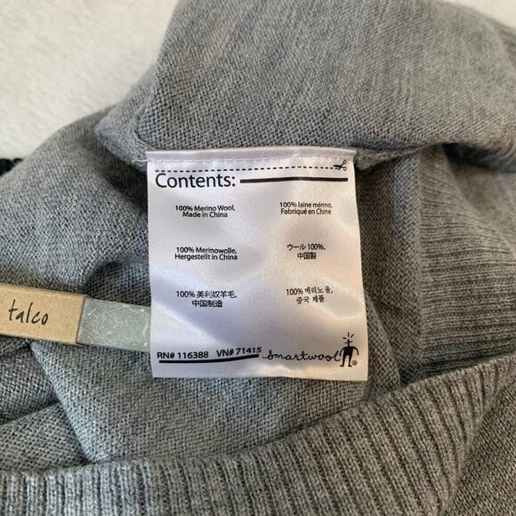 Smartwool mixed print lightweight v-neck‎ gray black pullover sweater - Picture 9 of 11